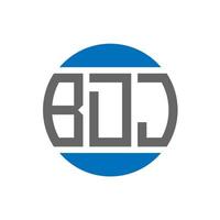 création de logo de lettre bdj sur fond blanc. concept de logo de cercle d'initiales créatives bdj. conception de lettre bdj. vecteur