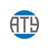 création de logo de lettre aty sur fond blanc. concept de logo de cercle d'initiales créatives aty. conception de lettre aty. vecteur