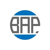 création de logo de lettre bap sur fond blanc. concept de logo de cercle d'initiales créatives bap. conception de lettre bap. vecteur