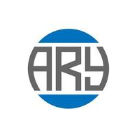 création de logo de lettre ary sur fond blanc. concept de logo de cercle d'initiales créatives ary. conception de lettre aire. vecteur