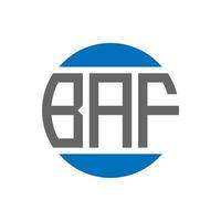création de logo de lettre baf sur fond blanc. concept de logo de cercle d'initiales créatives baf. conception de lettre baf. vecteur