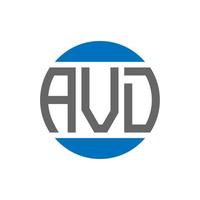 création de logo de lettre avd sur fond blanc. concept de logo de cercle d'initiales créatives avd. conception de lettre avd. vecteur