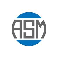 création de logo de lettre asm sur fond blanc. concept de logo de cercle d'initiales créatives asm. conception de lettre asm. vecteur
