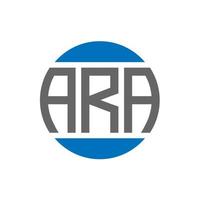 création de logo de lettre ara sur fond blanc. concept de logo de cercle d'initiales créatives ara. conception de lettre ara. vecteur