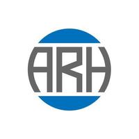 création de logo de lettre arh sur fond blanc. concept de logo de cercle d'initiales créatives arh. conception de lettre arh. vecteur