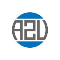 création de logo de lettre azu sur fond blanc. concept de logo de cercle d'initiales créatives azu. conception de lettre azu. vecteur