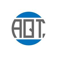 création de logo de lettre aqt sur fond blanc. concept de logo de cercle d'initiales créatives aqt. conception de lettre aqt. vecteur