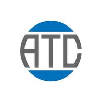 création de logo de lettre atc sur fond blanc. concept de logo de cercle d'initiales créatives atc. conception de lettre atc. vecteur