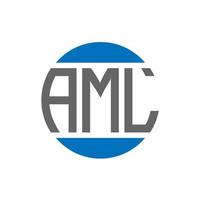 création de logo de lettre aml sur fond blanc. concept de logo de cercle d'initiales créatives aml. conception de lettre aml. vecteur