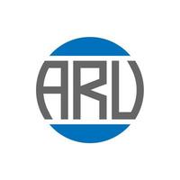 création de logo de lettre aru sur fond blanc. concept de logo de cercle d'initiales créatives aru. conception de lettre aru. vecteur