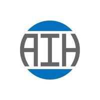 création de logo de lettre aih sur fond blanc. concept de logo de cercle d'initiales créatives aih. conception de lettre aih. vecteur