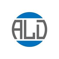 création de logo de lettre ald sur fond blanc. concept de logo de cercle d'initiales créatives ald. conception de lettre ald. vecteur