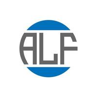 création de logo de lettre alf sur fond blanc. concept de logo de cercle d'initiales créatives alf. conception de lettre alf. vecteur