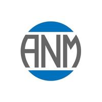 création de logo de lettre anm sur fond blanc. concept de logo de cercle d'initiales créatives anm. conception de lettre anm. vecteur