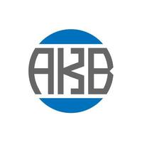 création de logo de lettre akb sur fond blanc. concept de logo de cercle d'initiales créatives akb. conception de lettre akb. vecteur