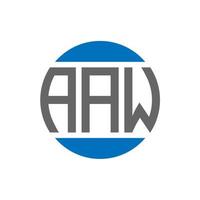 création de logo de lettre aaw sur fond blanc. aaw concept de logo de cercle d'initiales créatives. conception de lettre aw. vecteur