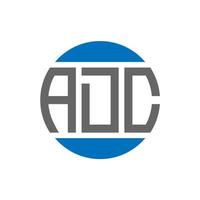 création de logo de lettre adc sur fond blanc. concept de logo de cercle d'initiales créatives adc. conception de lettre adc. vecteur