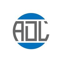création de logo de lettre adl sur fond blanc. concept de logo de cercle d'initiales créatives adl. conception de lettre adl. vecteur