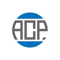 création de logo de lettre acp sur fond blanc. concept de logo de cercle d'initiales créatives acp. conception de lettre acp. vecteur