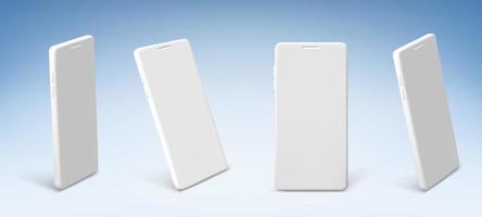 téléphone portable blanc, maquette de smartphone en argile