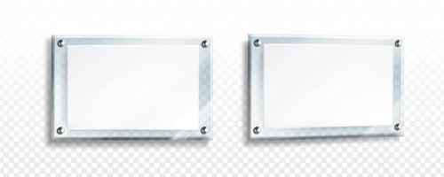 affiche blanche dans un cadre en verre ou en acrylique transparent vecteur