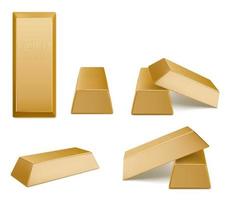 lingots d'or, briques dorées vectorielles, métaux précieux vecteur