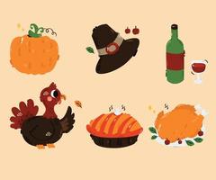 illustration de jeu joyeux thanksgiving vecteur