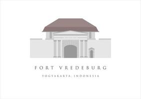 fort vredeburg ou benteng vredeburg bâtiment emblématique de yogyakarta. tourisme patrimonial de l'indonésie. illustration vectorielle de jogjakarta vieux bâtiment vecteur