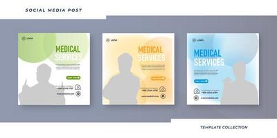 modèle de publication instagram sur les médias sociaux médicaux et de santé vecteur