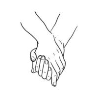 deux mains forment un symbole d'amour et de soins. vecteur