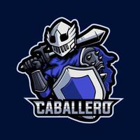 jeu de logo de mascotte de caballero vecteur