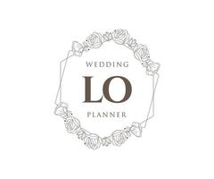 lo initiales lettre collection de logos de monogramme de mariage, modèles minimalistes et floraux modernes dessinés à la main pour cartes d'invitation, réservez la date, identité élégante pour restaurant, boutique, café en image vectorielle vecteur