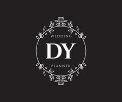 dy initiales lettre mariage monogramme logos collection, modèles minimalistes et floraux modernes dessinés à la main pour cartes d'invitation, réservez la date, identité élégante pour restaurant, boutique, café en image vectorielle vecteur