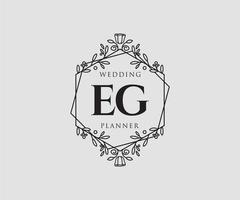 par exemple collection de logos de monogramme de mariage lettre initiales, modèles minimalistes et floraux modernes dessinés à la main pour cartes d'invitation, réservez la date, identité élégante pour restaurant, boutique, café en image vectorielle vecteur