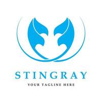 logo stingray et vecteur avec modèle de slogan