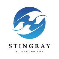 logo stingray et vecteur avec modèle de slogan