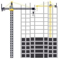 illustration de grue à tour de bâtiment de construction vecteur