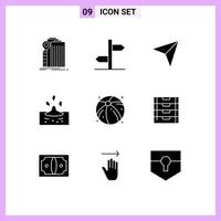 9 icônes créatives signes et symboles modernes de balle signe pluvieux pluie prochains éléments de conception vectoriels modifiables vecteur
