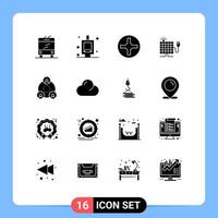 pack d'icônes vectorielles stock de 16 signes et symboles de ligne pour les éléments de conception vectoriels modifiables de prise d'employé de tournevis de groupe de nuages vecteur