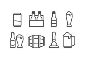 Set d'icônes de bière vecteur