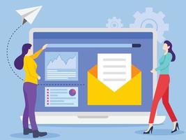 marketing par e-mail pour illustration seo vecteur