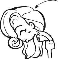 bureau fille dessin animé griffonnage kawaii anime coloriage mignonne illustration dessin clipart personnage chibi manga des bandes dessinées vecteur