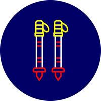 conception d'icônes créatives de bâtons de ski vecteur