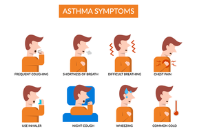Asthme Symptômes Infograpic Vector