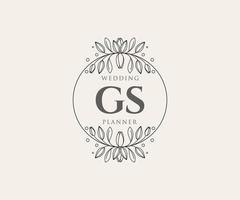 gs initiales lettre collection de logos de monogramme de mariage, modèles minimalistes et floraux modernes dessinés à la main pour cartes d'invitation, réservez la date, identité élégante pour restaurant, boutique, café en image vectorielle vecteur