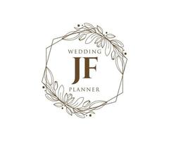 jf initiales lettre mariage monogramme logos collection, modèles minimalistes et floraux modernes dessinés à la main pour cartes d'invitation, réservez la date, identité élégante pour restaurant, boutique, café en image vectorielle vecteur