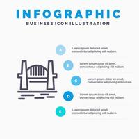 australia bridge city sets harbour sydney ligne icône avec 5 étapes présentation infographie fond vecteur