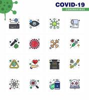 prévention des coronavirus ensemble d'icônes 16 icône de ligne remplie de couleur plate telle que le rouleau de soin papier déchiré coronavirus viral corona 2019nov éléments de conception de vecteur de maladie