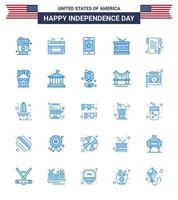 usa independance day blue ensemble de 25 pictogrammes usa de réception st phone parade instrument modifiable usa day vector design elements