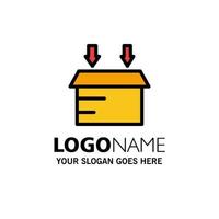 boîte logistique modèle de logo d'entreprise ouverte couleur plate vecteur